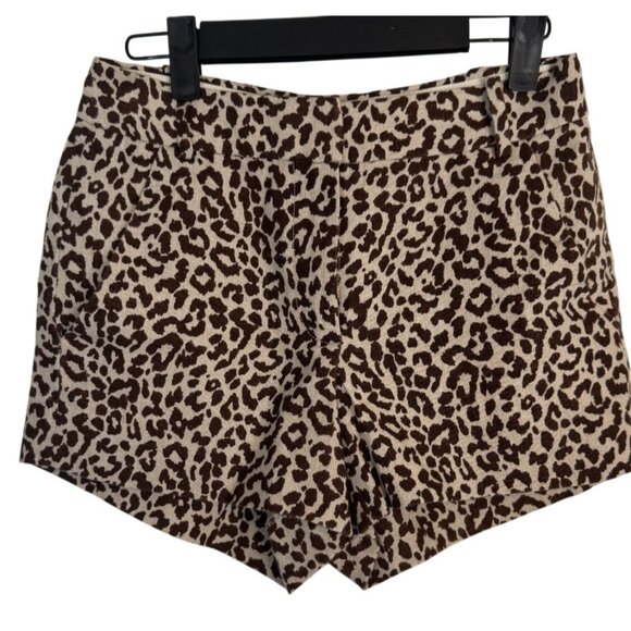 J. Crew Size 0 Leopard Print Shorts Cotton Blend - Picture 1 of 13